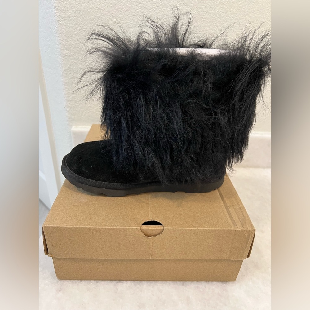 Black fluffy Ugg boots - brand new